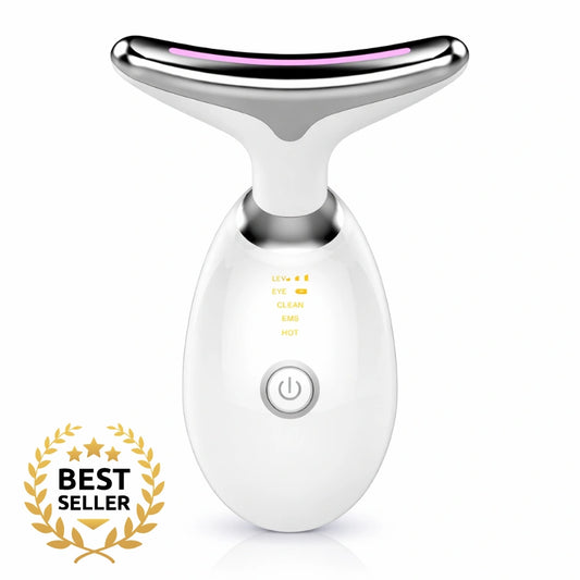 Etermea™ - Masseur Visage & Cou 7 Couleurs LED – Anti-Rides, Lifting & Peau Raffermie à Domicile
